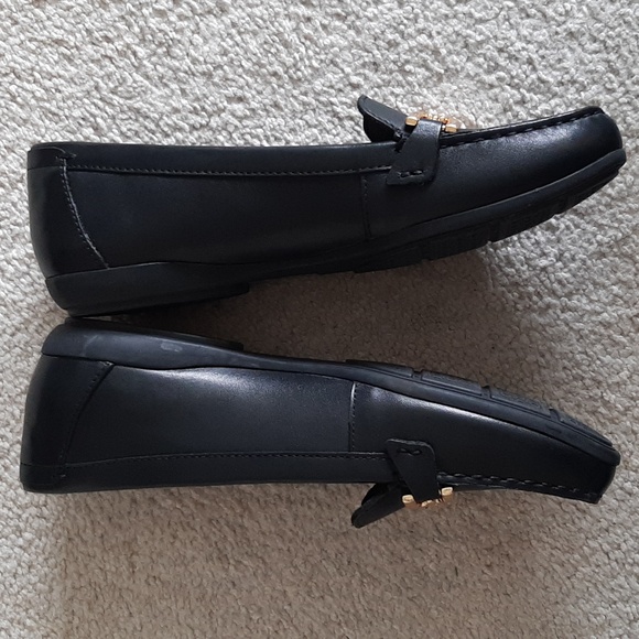 GEOX Respira Black Leather Loafers w Gold Buckle Details - Nearly New! - Picture 17 of 17